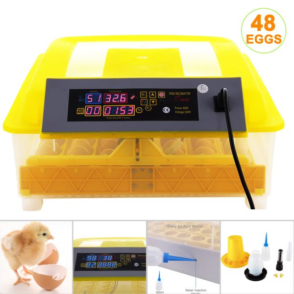 newest 48 capacity brand automatic egg incubator with auto tuirning and digital controllers