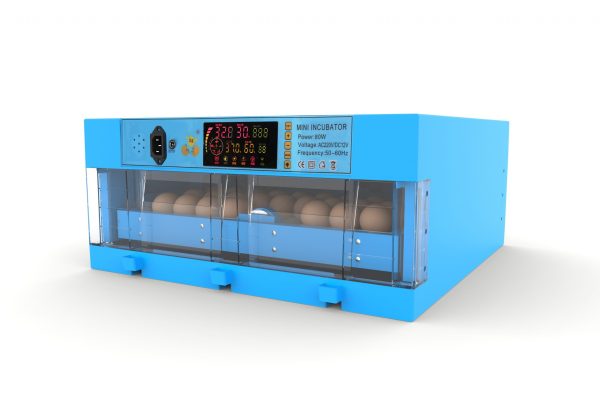64 auto egg incubator new model with rollers and in built egg candler