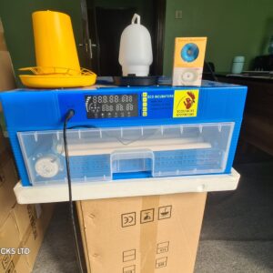Egg Hatching Incubator, 64 Eggs Incubator with 360° Automatic Egg Turning and Humidity Control Household Mini Egg Incubator Breeder for Chicken, Ducks, Birds 110V/12V